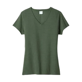 Green v-neck tee